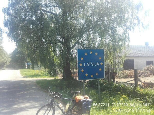 Grenzschild Lettland