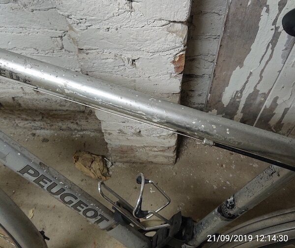 Abgenutzer Lack am Fahrrad